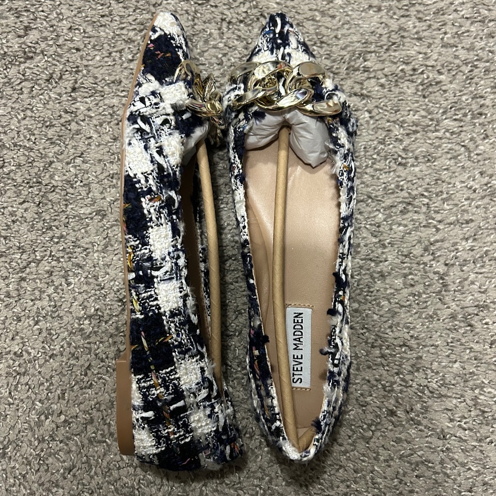 Steve Madden Tweed Ballet Flats, Size 8, New